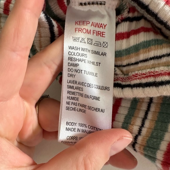 Urban Outfitters Multicolor Striped Long Sleeve Faux Wrap Crop Top Size XS EUC - Picture 7 of 7